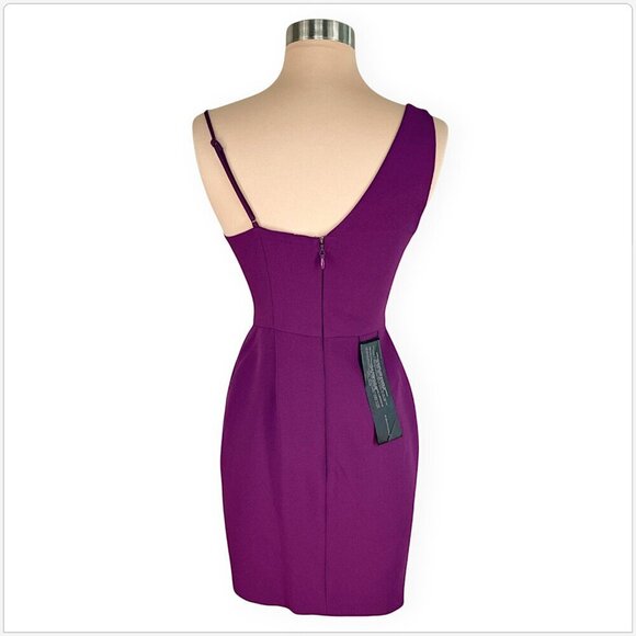 BCBGMaxazria BCBG Imperial Plum Micaila Asymmetrical Cocktail Dress NEW NWT 0 - Picture 6 of 7